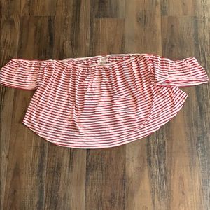 Mossimo off shoulder cropped shirt